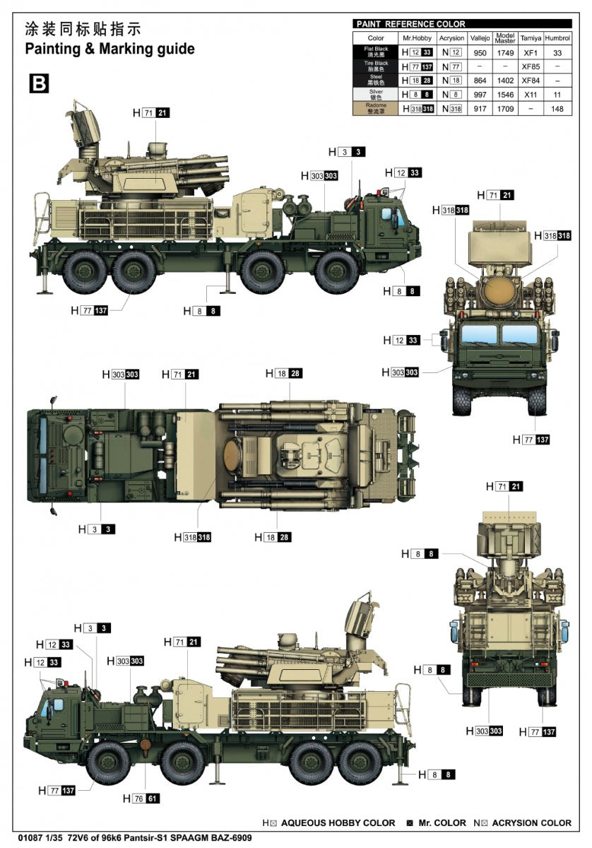 Trumpeter 01087 72V6 de 96k6 Pantsir-S1 SPAAGM BAZ-6909 1/35  – image 6