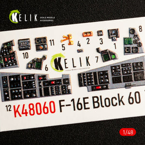 KELIK K48060 F-16E DESERT VIPERS BLOCK 60 INTERIOR 3D DECALS FOR KINETIC KIT 1/48 – Bild 6
