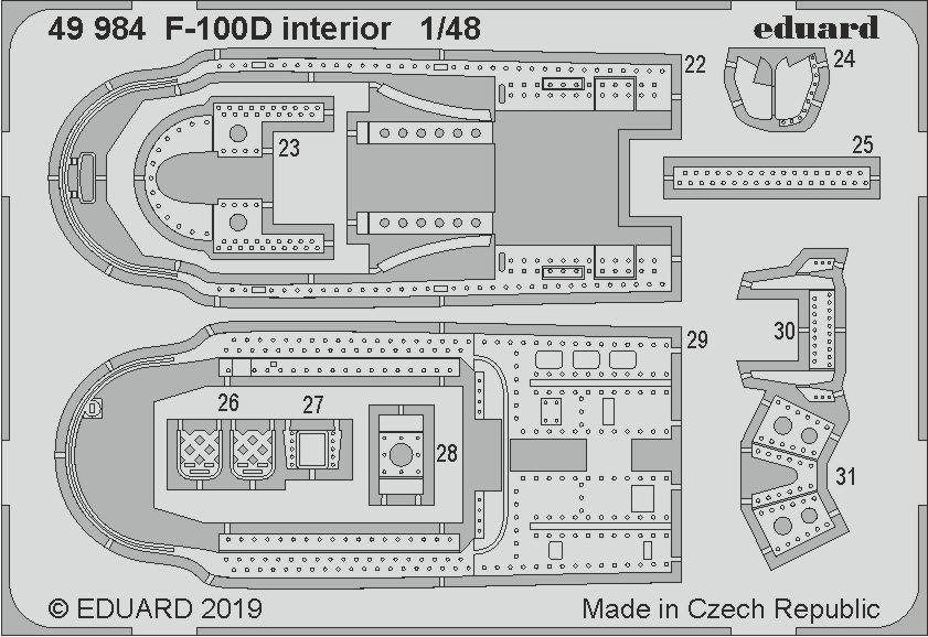 Eduard 49984 F-100D interior 1/48 TRUMPETER – imagen 2