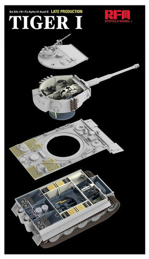 Maquette Rye Field 5080 Tiger I, version tardive, Zimmerit et intérieur complet, échelle 1/35 – image 2