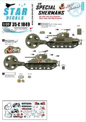 Star Decals 35-C1049 US Special Shermans 1/35
