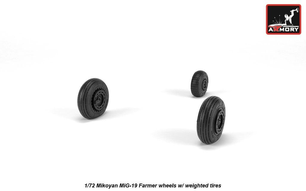 Armory Models AW72051 Mikoyan MiG-19 Farmer wheels w/ weighted tires 1/72 – zdjęcie 3