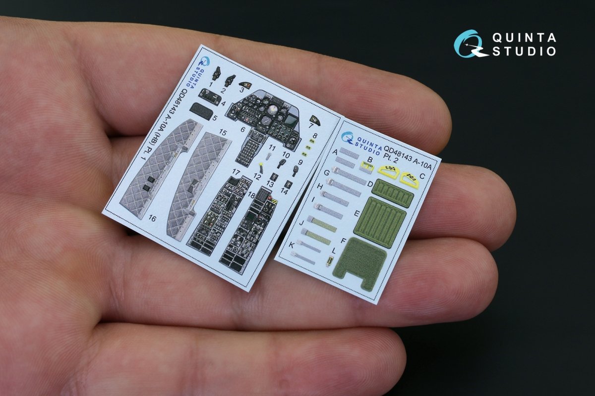 Quinta Studio QD48143 A-10A 3D-Printed &amp;amp; coloured Interior on decal paper (for Hobby Boss kit) 1/48 – immagine 3