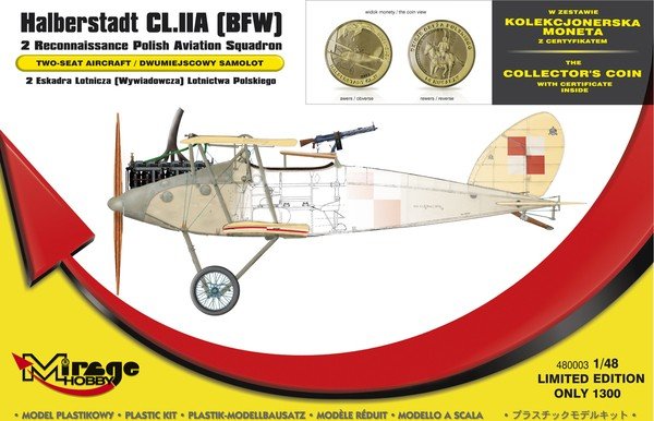 Mirage Hobby 480003 Halberstadt CL.IIA [BFW] '2e escadron de l'armée de l'air polonaise' (avec NUMISMAT) (1/48)