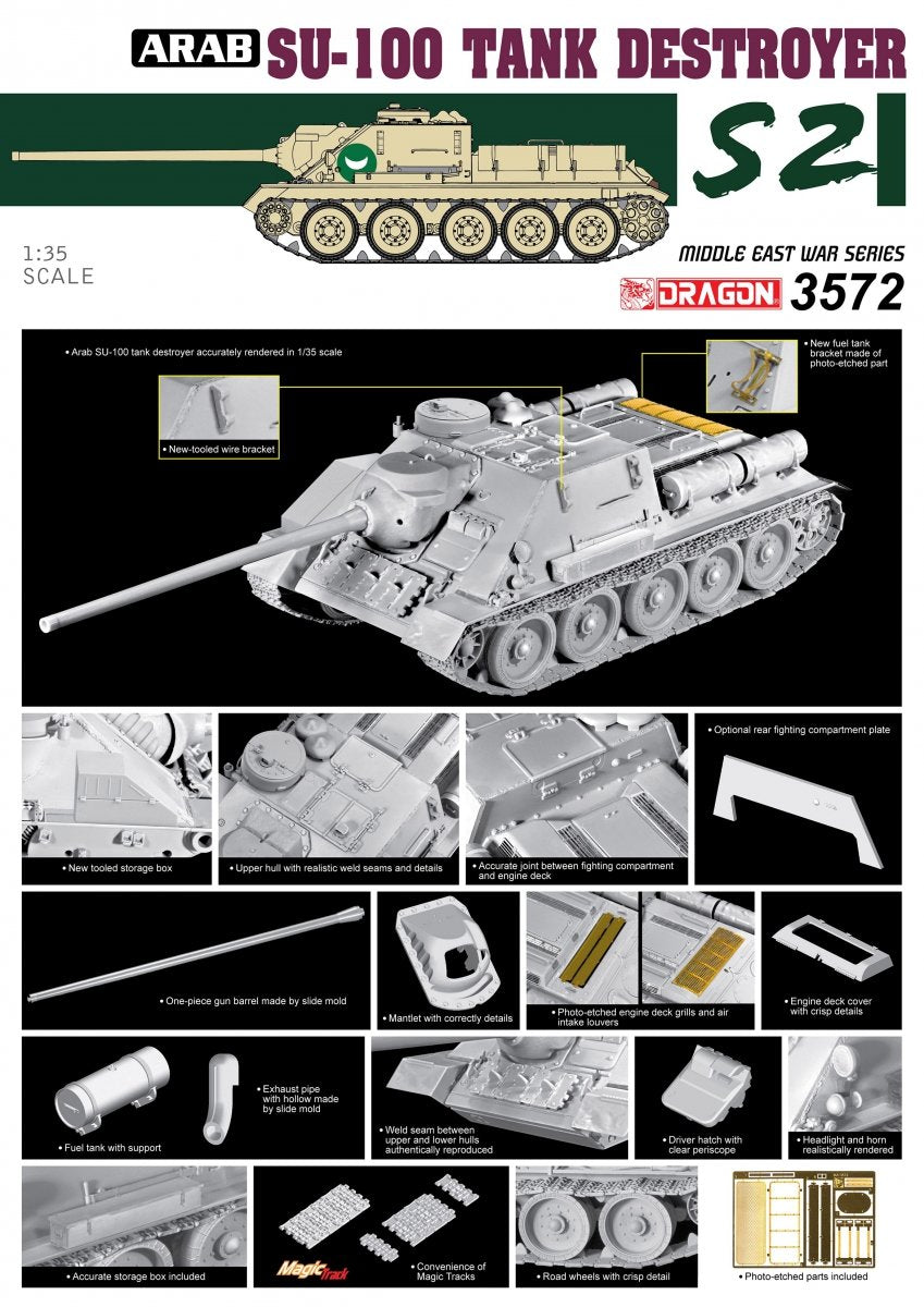 Dragon 3572 Egyptian Su-100 Tank Destroyer- The Six Day War 1/35