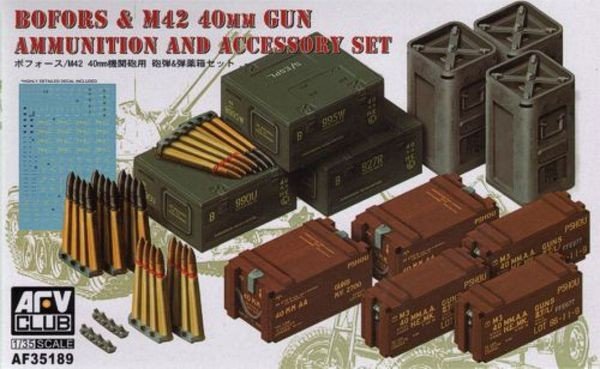AFV Club 35189 Bofors M42 40mm Ammunition &amp;amp; Accessories Set 1/35