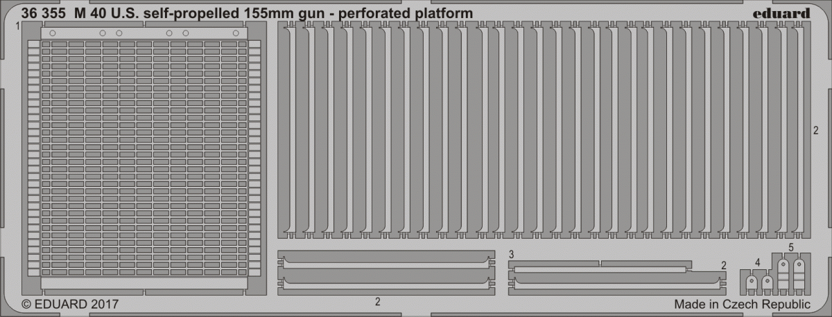 Eduard 36355 M 40 US self-propelled 155 mm gun - perforated platform TAMIYA 1/35
