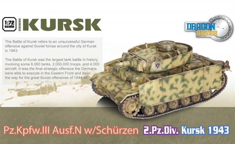 Dragon 60614 Pz.Kpfw.III Ausf.N w/Schurzen 2.Pz.Div. Kursk 1943 1/72