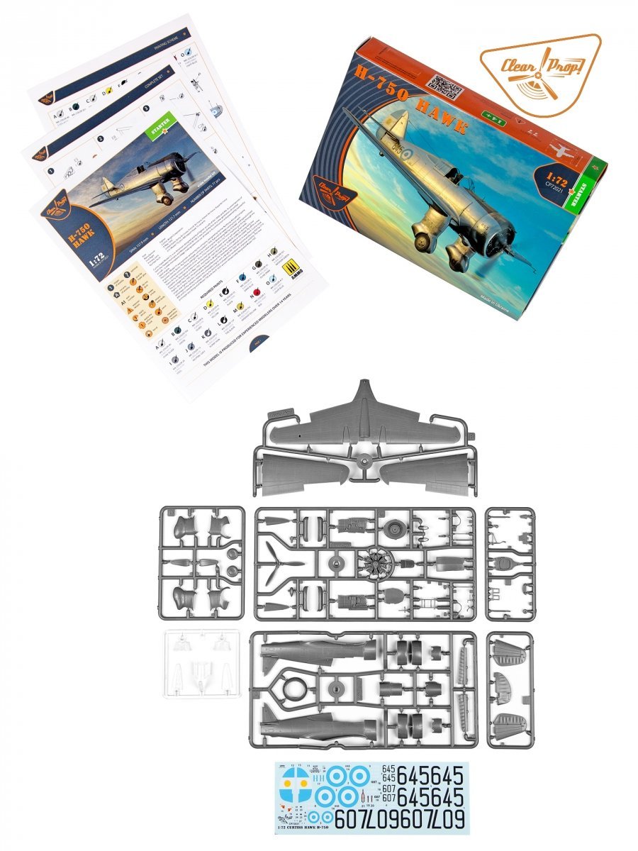 Clear Prop! CP72021 H-75O Hawk STARTER KIT 1/72 – immagine 3