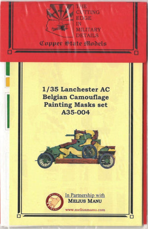 Copper State Models A35-004 Lanchester Armoured Car Belgian Camouflage Painting Masks Set (CSM kit) 1/35