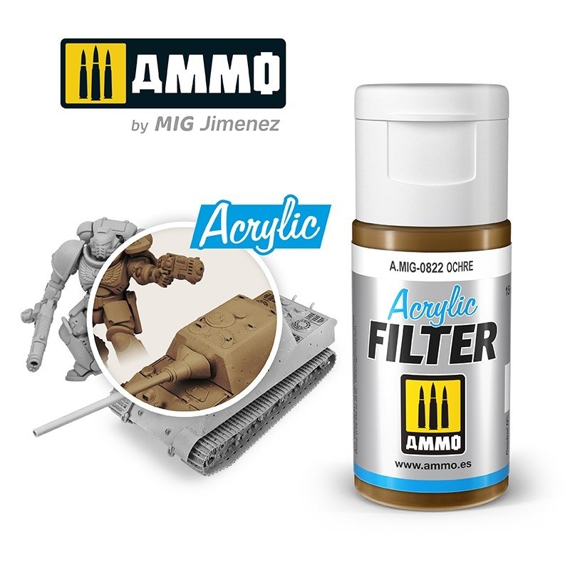 Filtre acrylique Ammo of Mig 0822 ocre 15 ml