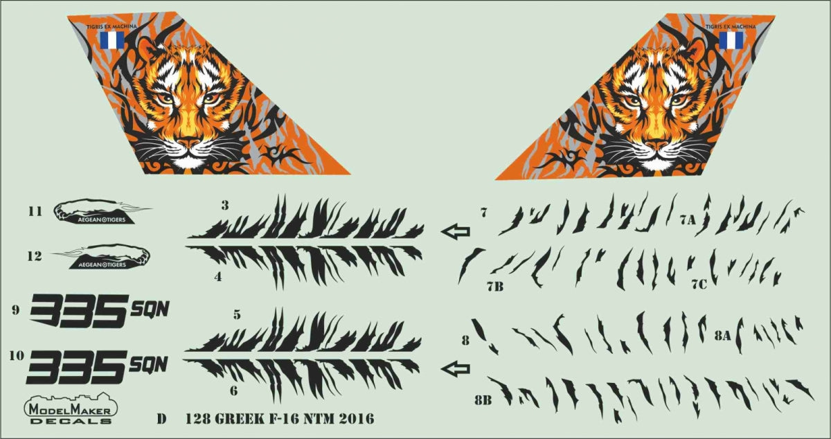 ModelMaker Decals D48128 Greek F-16 Nato Tiger Meet 2016 1/48 – imagen 4