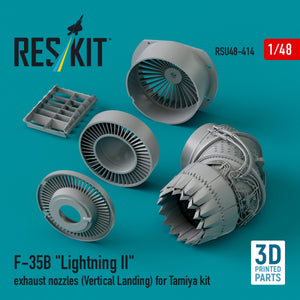 RESKIT RSU48-0414 F-35B &amp;quot;Lightning II&amp;quot; exhaust nozzles (Vertical Landing) for Tamiya kit (3D printed) 1/48 – imagen 2