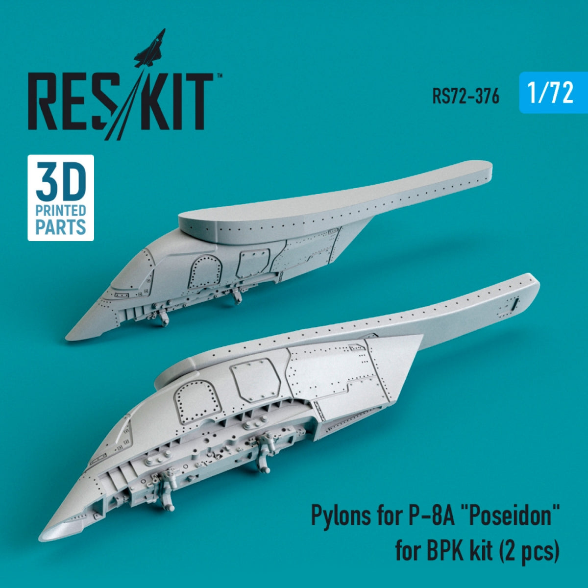 RESKIT RS72-0376 PYLONS FOR P-8A "POSEIDON" FOR BPK KIT (2 PCS) (3D PRINTED) 1/72