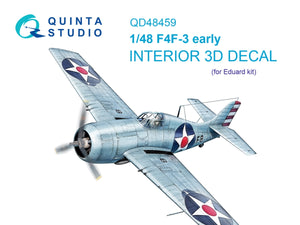 Quinta Studio QD48459 F4F-3 early 3D-Printed coloured Interior on decal paper (Eduard) 1/48