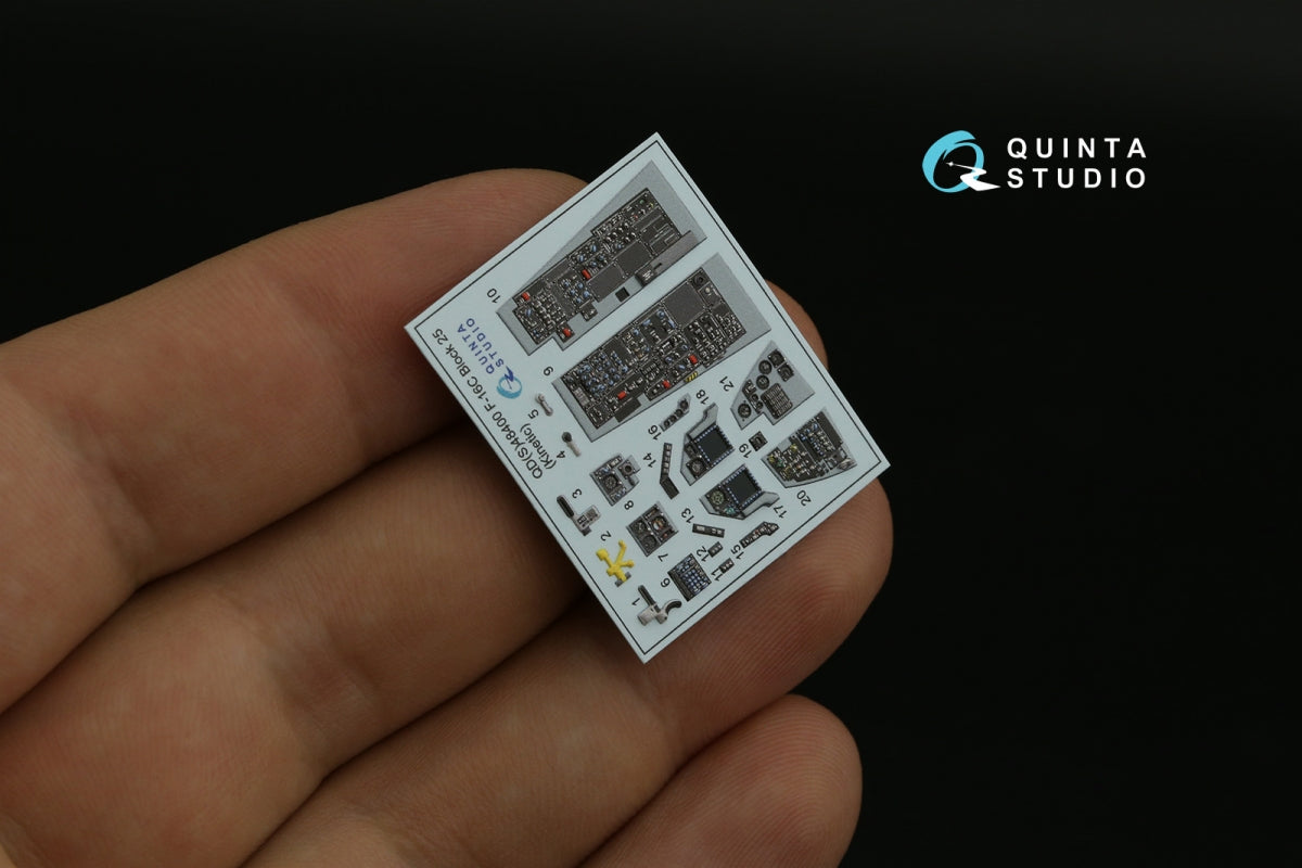 Quinta Studio QD48400 F-16C block 25 3D-Printed &amp;amp; coloured Interior on decal paper (Kinetic 2022 tool) 1/48 – zdjęcie 7