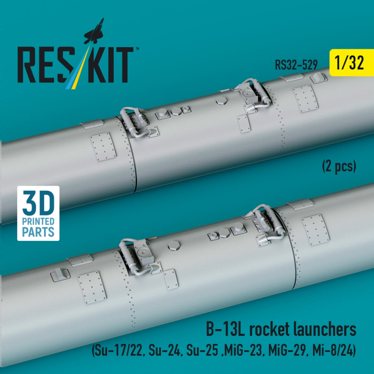 RESKIT RS32-0529 B-13L rocket launchers (2 pcs) (3D Printed) 1/32 – Bild 3