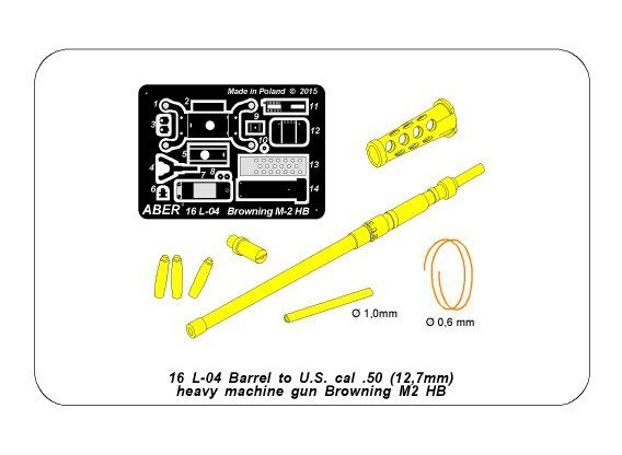 Aber 16L-04 Lufa do Browninga M2 HB / Barrel for U.S machine gun cal .50 Browning M2 HB 1/16 – Bild 11