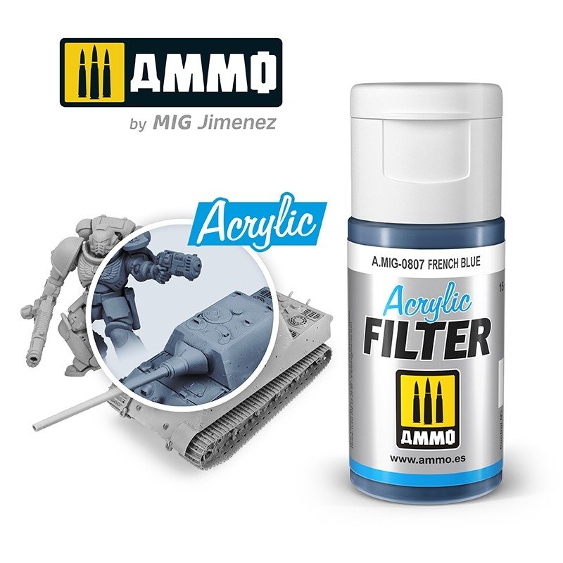 Munitions Mig 0807 FILTRE ACRYLIQUE Bleu Français 15 ml