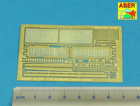 Grilles Aber 35G32 pour char russe T-55AM également pour T-55AMV (1/35) – image 4