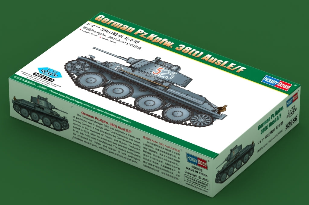 Hobby Boss 82956 German Pz.Kpfw. 38(t) Ausf.E/F 1/72 – zdjęcie 2