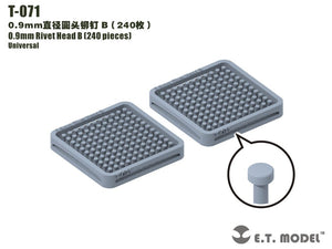 Rivets à tête B modèle T-071 de 0,9 mm (240 pièces)