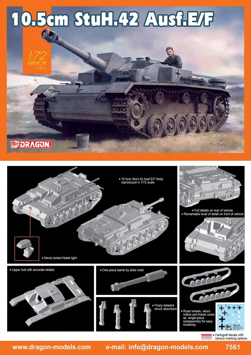 Dragon 7561 10.5cm StuH.42 Ausf.E/F 1/72