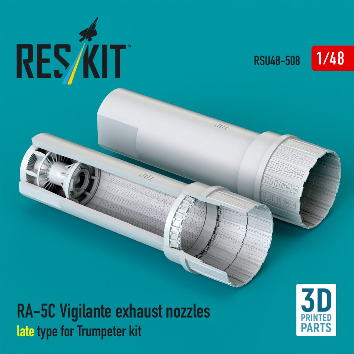 RESKIT RSU48-0508 RA-5C Vigilante exhaust nozzles early type for Trumpeter kit (3D Printed) 1/48