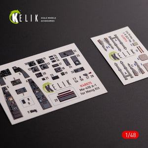 KELIK K48075 Messerschmitt Me-410 A1 interior 3D decals for Meng Model kit 1/48