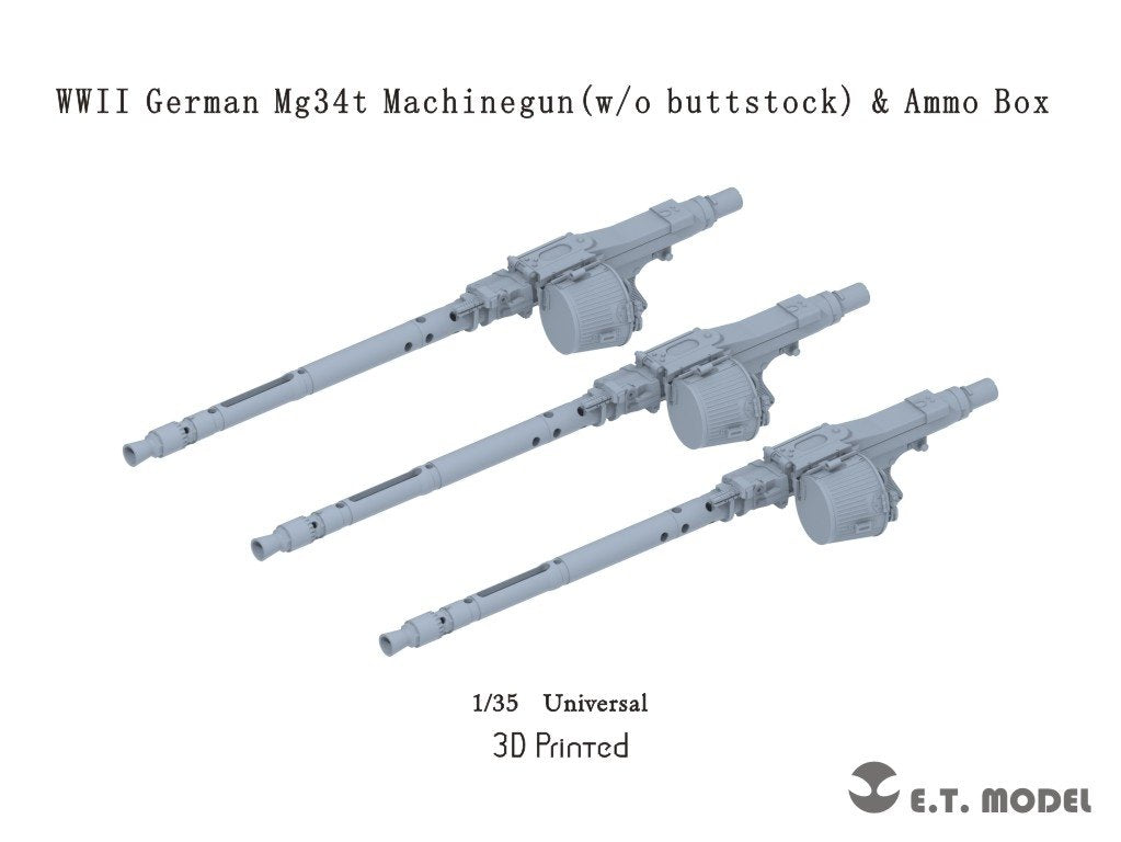 E.T. Model P35-216 WWII German Mg34t Machinegun (w/o buttstock) ( 3D Print ) 1/35