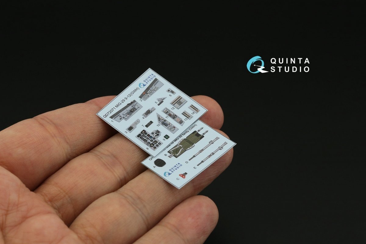 Quinta Studio QD72071 MiG-29 9-12 3D-Printed &amp;amp; coloured Interior on decal paper (GWH) 1/72 – Bild 2