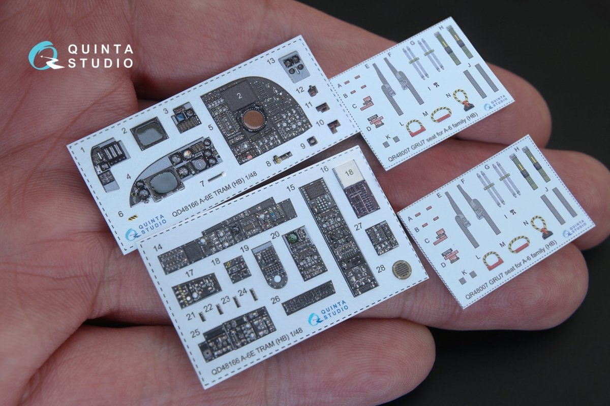 Quinta Studio QD48166 A-6E TRAM Intruder 3D-Printed &amp;amp; coloured Interior on decal paper (for HobbyBoss kit) 1/48 – imagen 2