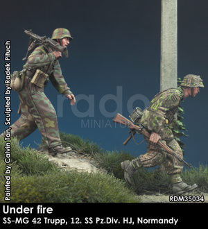 RADO Miniatures RDM35034 Under fire. W-SS MG 42 team, 12. SS-Pz.Div. HJ, Normandy 1944 1/35 – Bild 4