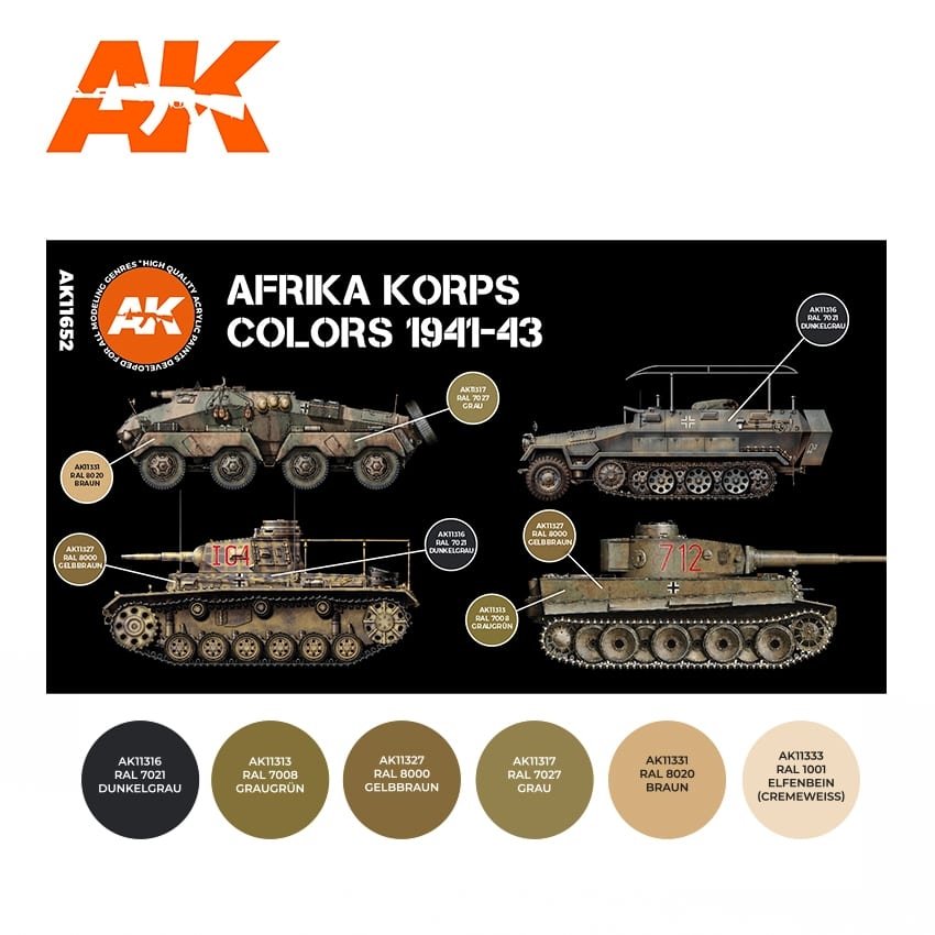 AK Interactive AK11652 3G AFRIKA KORPS COLORS 1941-1943 6x17 ml – Bild 2