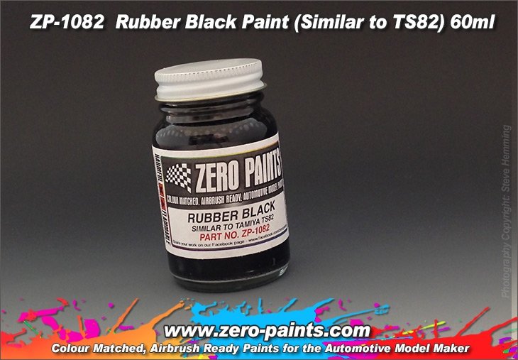 Peinture noire caoutchoutée Zero Paints ZP-1082 (similaire à TS82) 60 ml