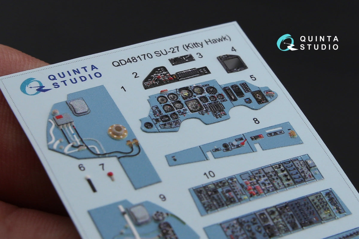 Quinta Studio QD48170 Su-27 3D-Printed coloured Interior on decal paper (for KittyHawk kit) 1/48 – immagine 5