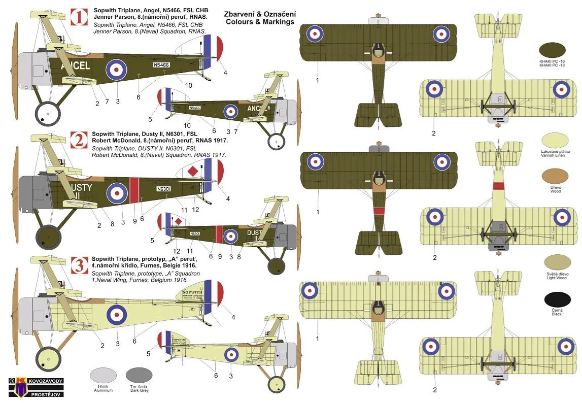 Kovozavody Prostejov KPM0338 Sopwith Triplane „RNAS“ 1/72 – zdjęcie 2