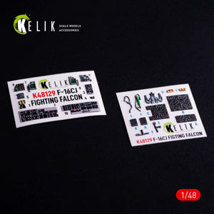 Kelik K48129 F-16CJ - interior 3D decals for Hasegawa kit 1/48