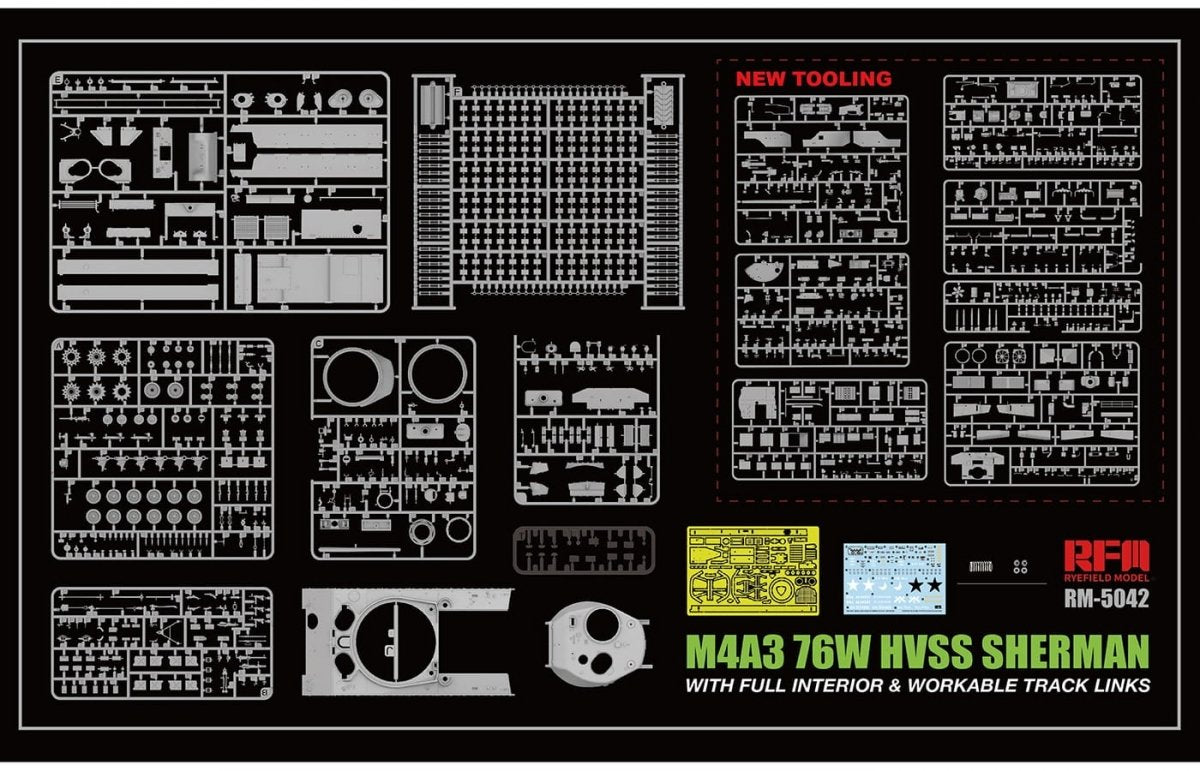 Rye Field Model 5042 M4A3 76W HVSS Sherman With full interior 1/35 – immagine 2