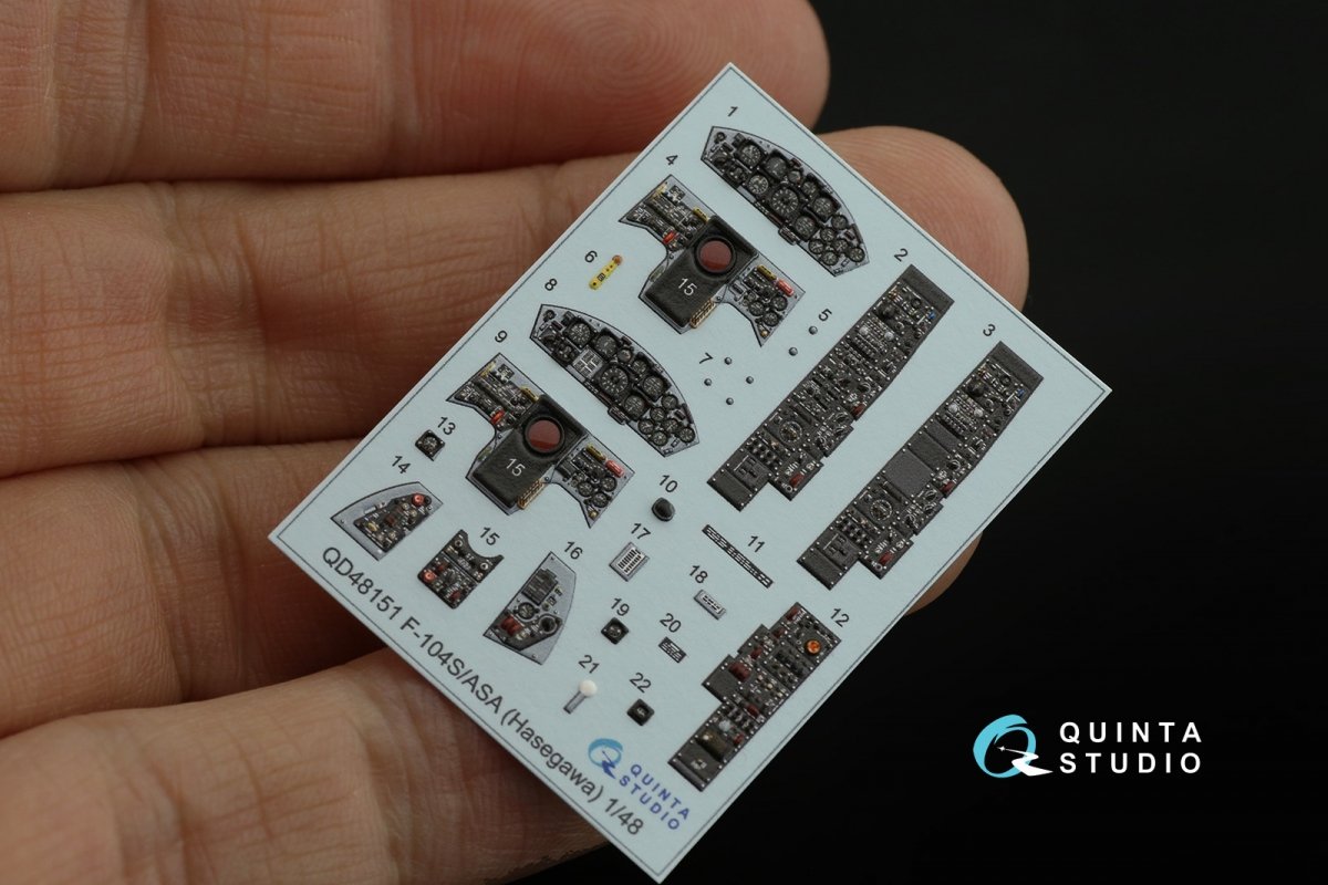 Quinta Studio QD48151 F-104S-ASA 3D-Printed &amp;amp; coloured Interior on decal paper (Hasegawa) 1/48 – imagen 9