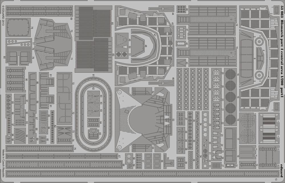 Eduard 53083 Bismarck partie 4 - zone centrale 1/200 TRUMPETER