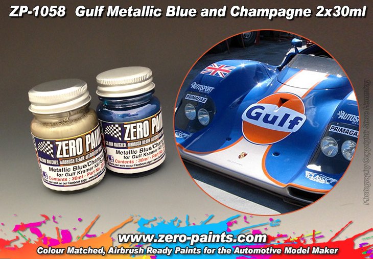 Zero Paints ZP-1058 Gulf Metallic Blue and Champagne Paint Set 2x30ml – immagine 3
