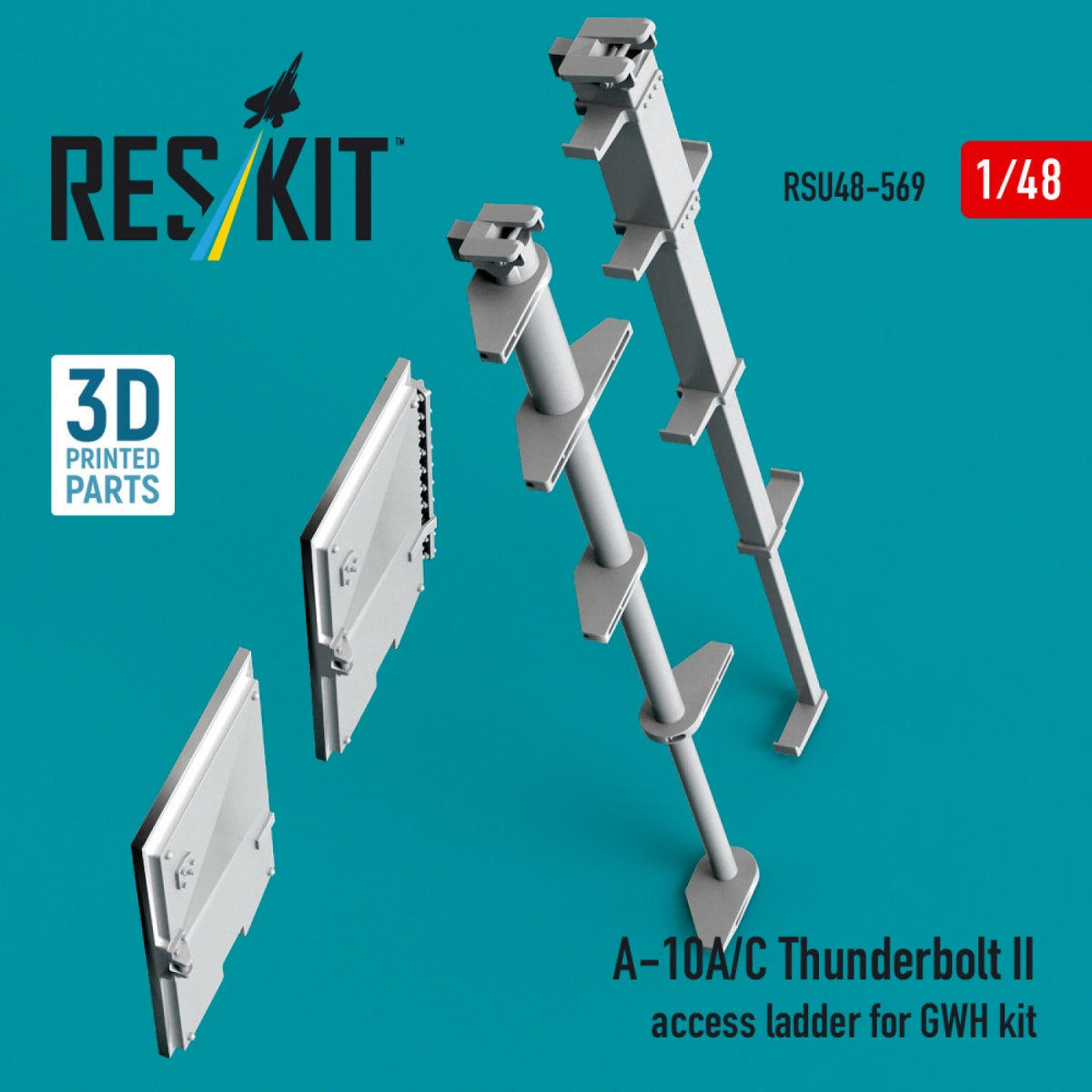 RESKIT RSU48-0569 A-10A/C Thunderbolt II access ladder for GWH kit (3D Printed) 1/48