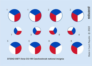 Eduard D72042 CS-199 Czechoslovak national insignia Eduard 1/72