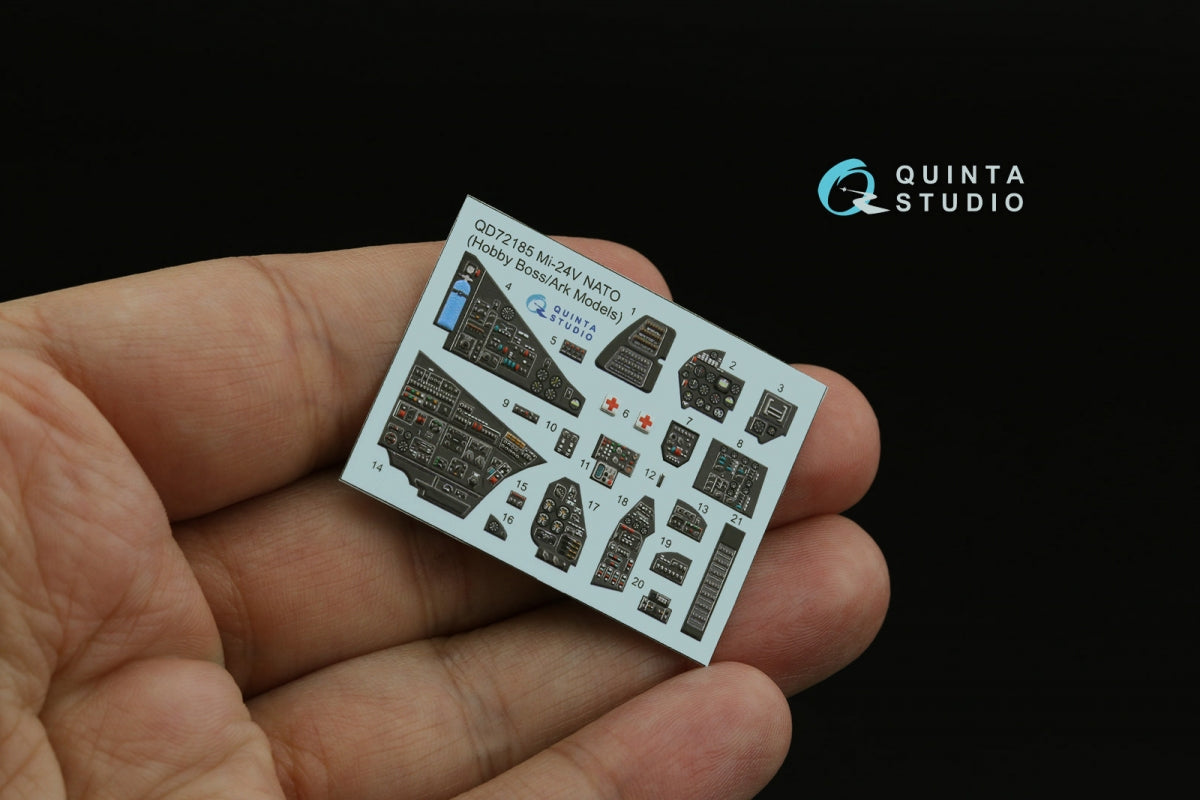 Intérieur imprimé en 3D et coloré sur papier décalcomanie pour Mi-24V OTAN (QD+72185 de Quinta Studio, Hobby Boss/ARK Models) (avec pièces en résine imprimées en 3D) à l&amp;#39;échelle 1/72 – image 3