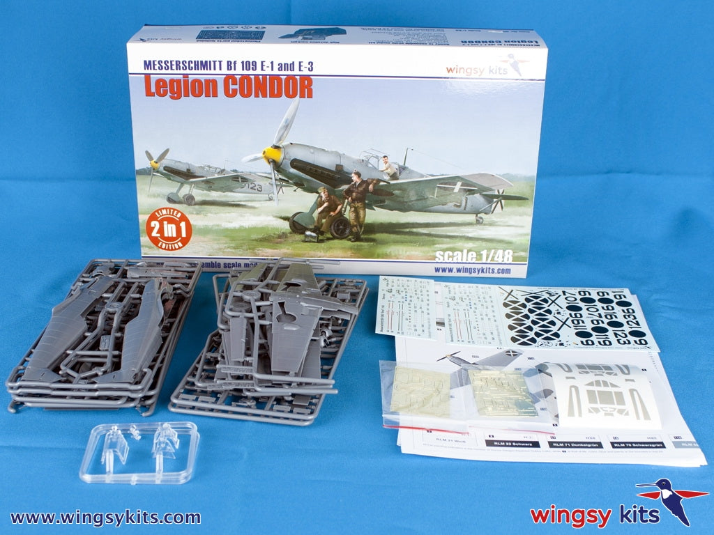 Wingsy Kits D5-09 MESSERSCHMITT Bf 109 E-1 and E-3 Legion Condor 1/48 – Bild 2