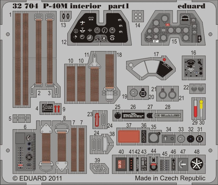 Eduard 32704 P-40M interior SA 1/32 Hasegawa