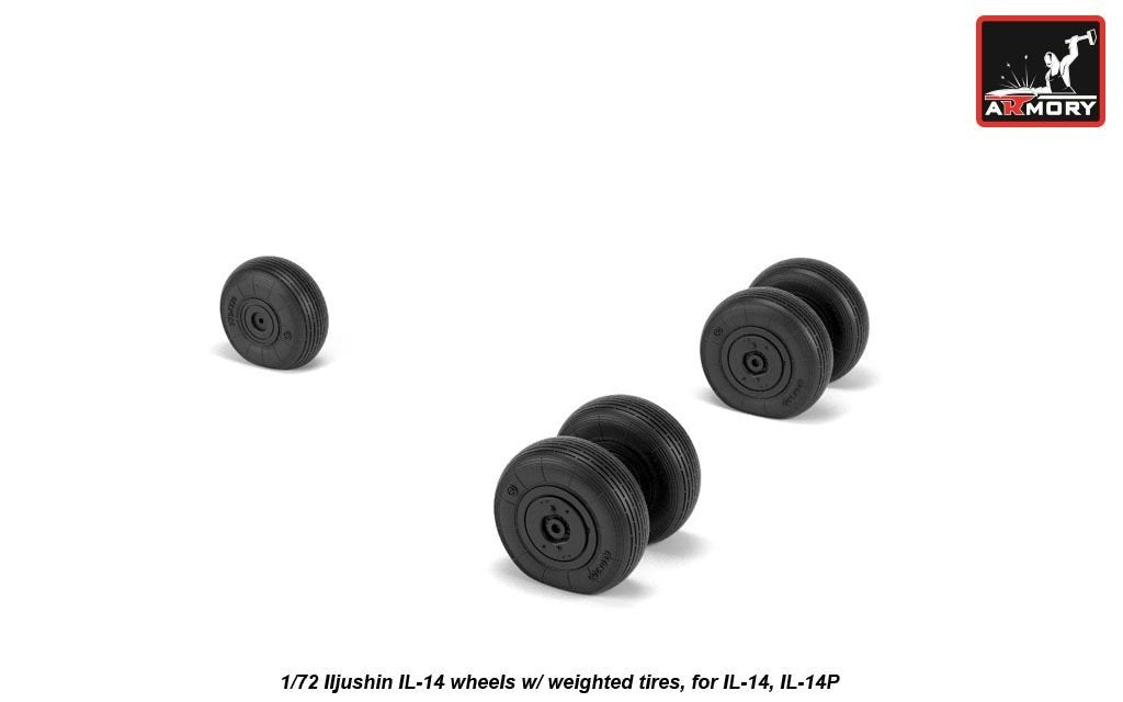 Armory Models AW72059 Iljushin IL-14 Crate wheels w/ weighted tires 1/72 – Bild 3