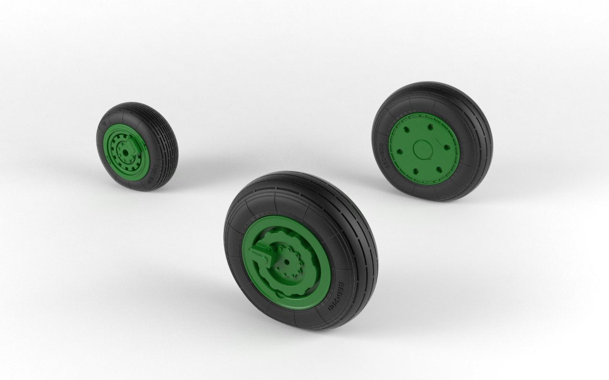 Armory Models AW48027 Mikoyan MiG-21 Fishbed wheels w/ weighted tires, early 1/48 – imagen 5
