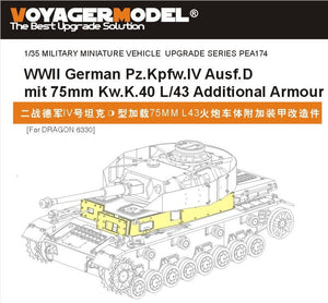 Voyager Model PEA174 WWII German Pz.Kpfw.IV Ausf.D mit 75mm Kw.K.40 L/43 Additional Armour (For DRAGON 6330) 1/35 – Bild 2